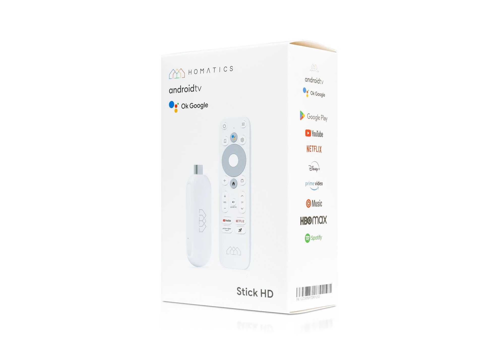 Homatics Stick 4K UHD Google TV WiFi Media Player Stick with Voice Remote Control