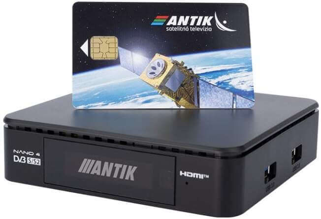 AntikSat NANO 4S 4K Hybrid Smart box with OLED display with AntikSat card