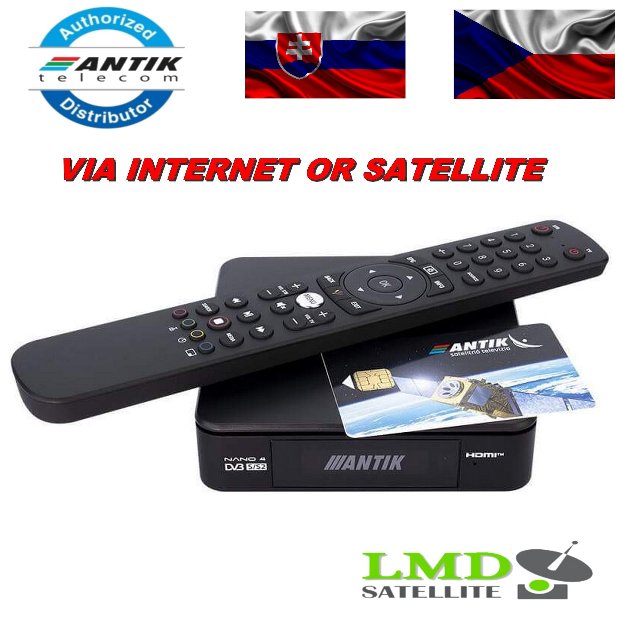 AntikSat NANO 4S 4K Hybrid Smart box with OLED display with AntikSat card