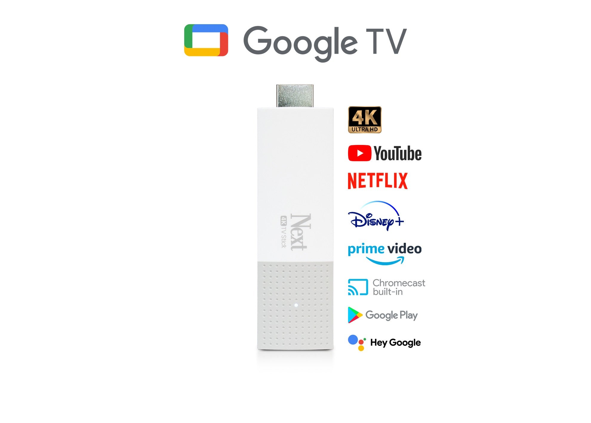 Google TV Next 4K Stick WiFi YouTube Netflix Disney+ YouTube Prime Video HBO BT