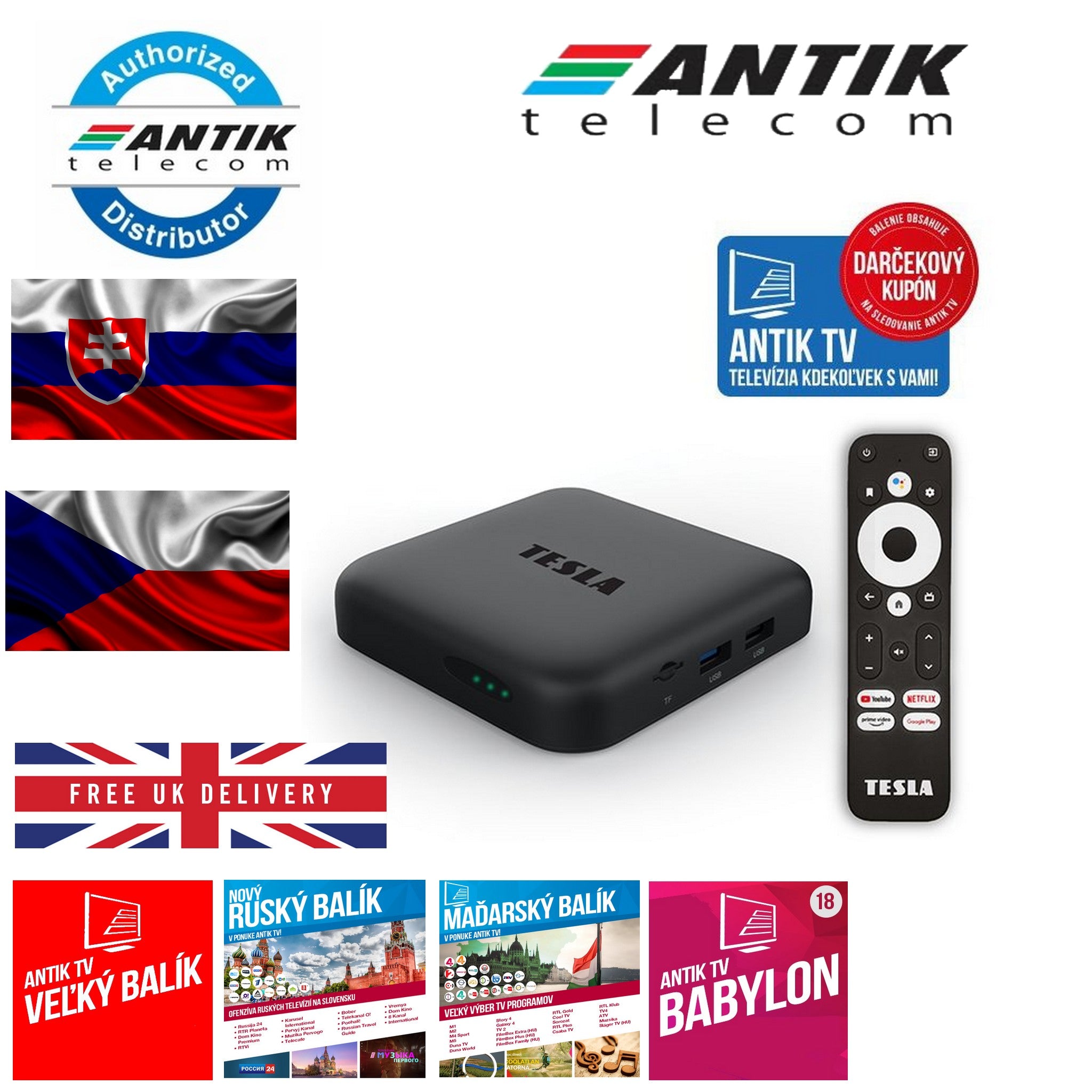 ANTIK TV SK CZ -  TESLA MEDIABOX XA400 ANDROID TV UHD MULTIMEDIA PLAYER