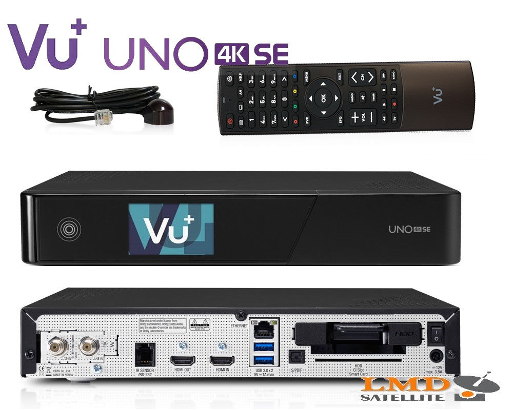 VU+ UNO 4K SE 1xDual FCB DVB-S2X Linux E2 PVR UHD 2160p 2.4" LCD HDR10/HLG