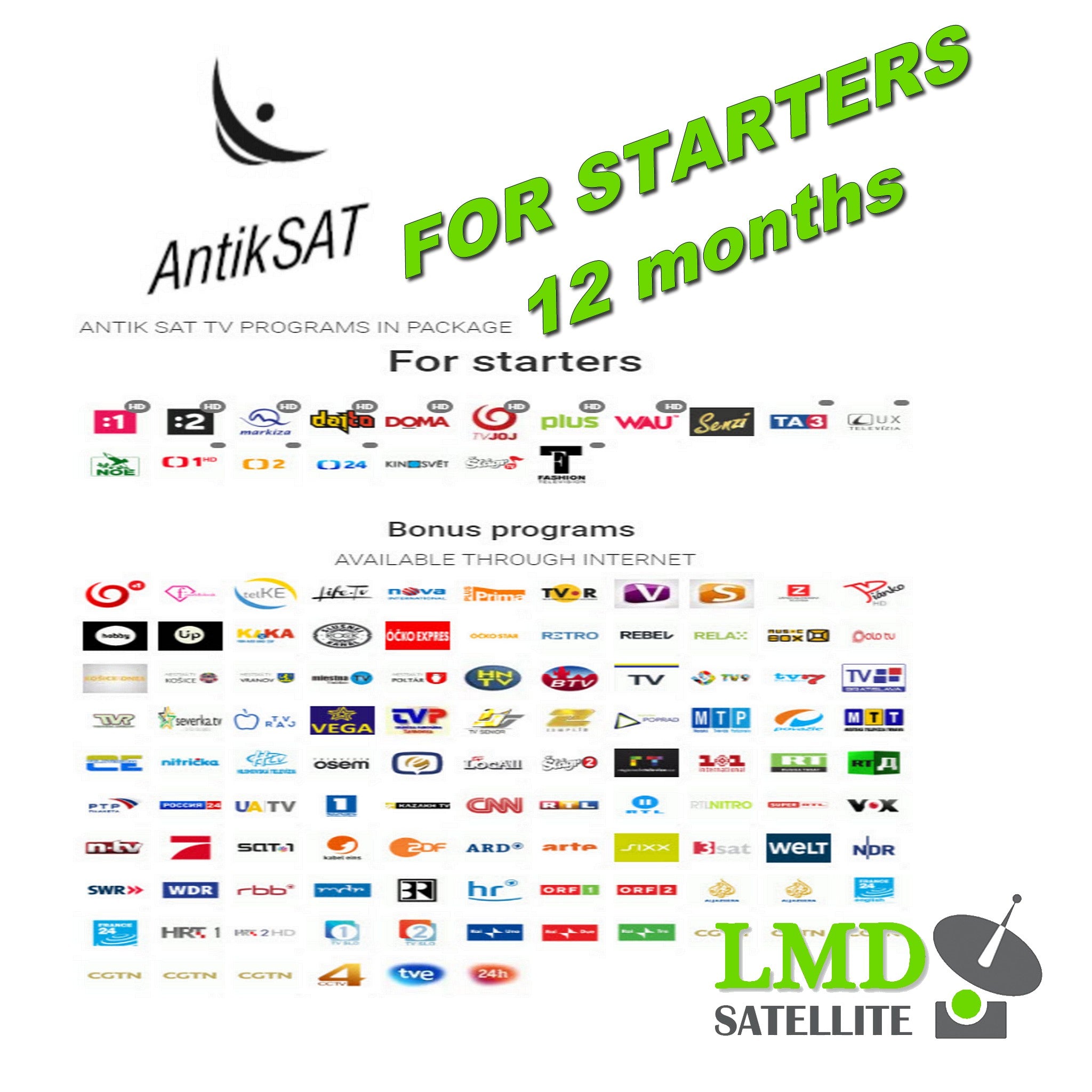 ANTIKSAT Subscription START tv package for 12 months