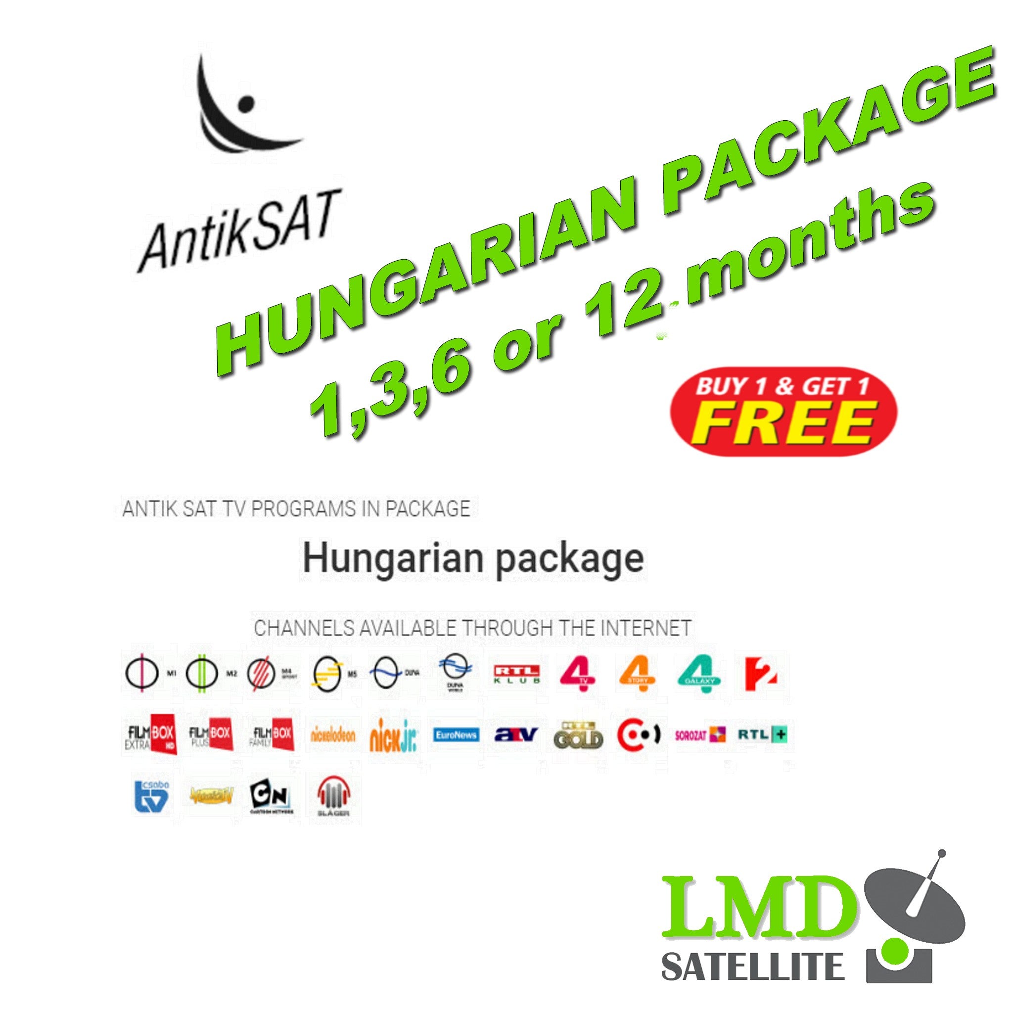ANTIKSAT Subscription HUNGARIAN PACKAGE for 3,6 or 12 months