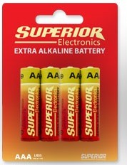 Batteries LR03 AAA 1.5V SUPERIOR Alkaline Blister 4pcs