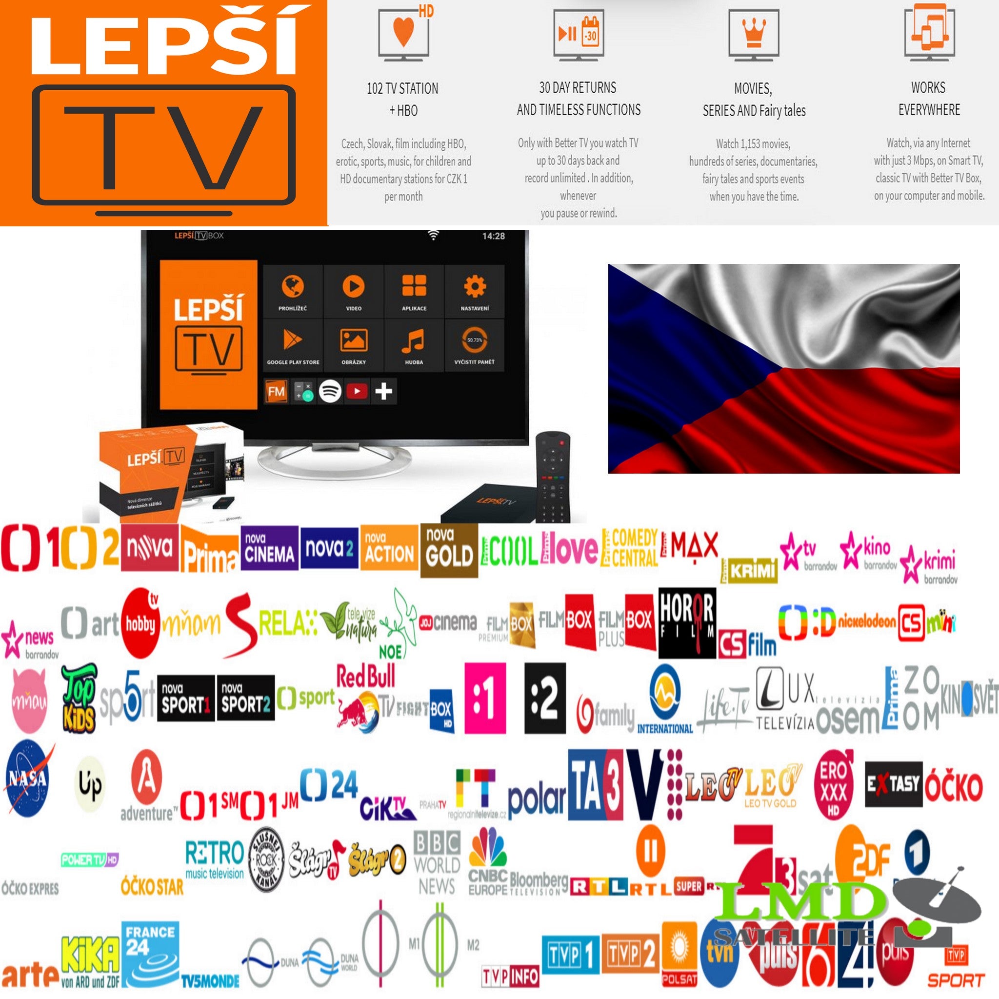 LEPSI TV CZ Top package for 3, 6 or 12 months