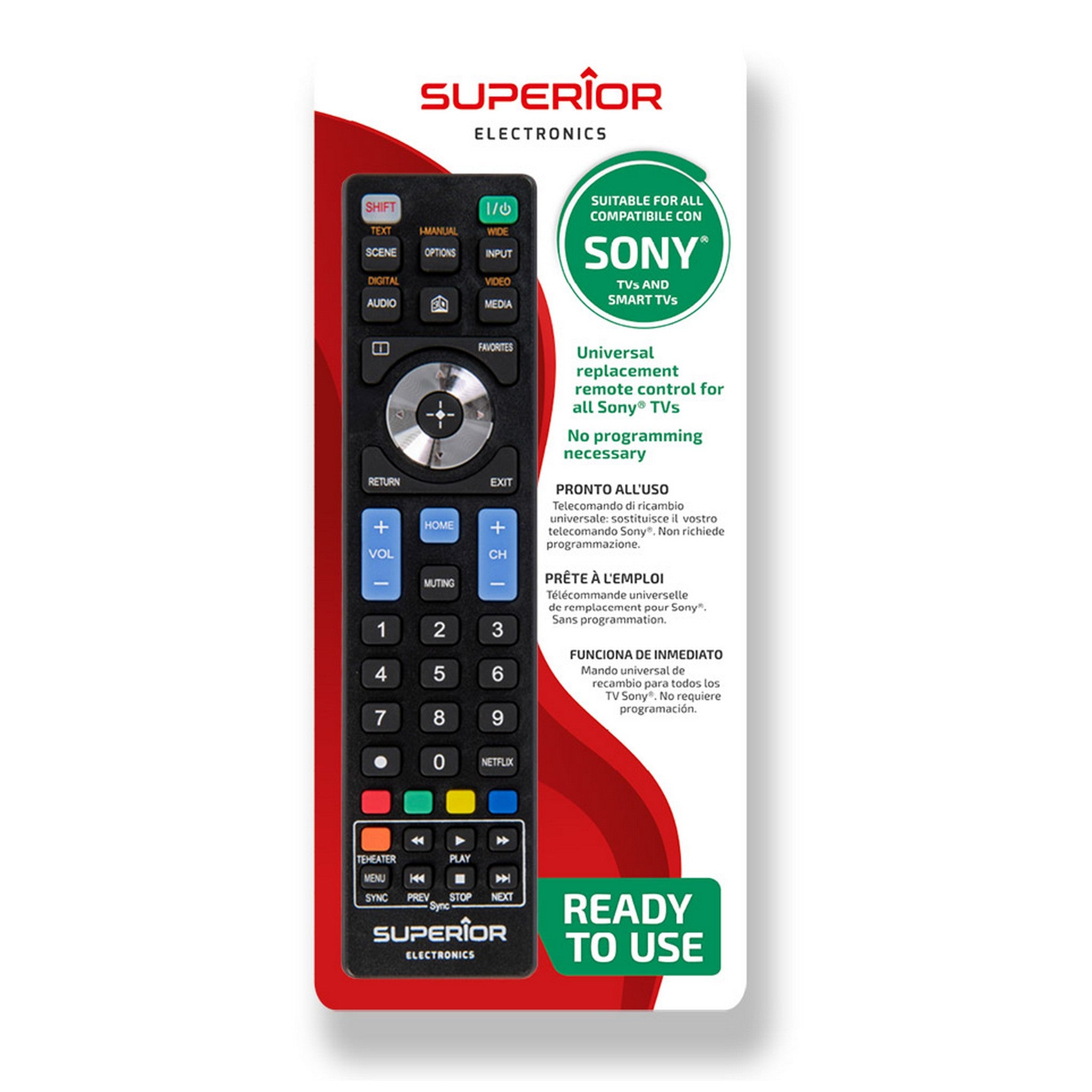 Superior Sony Black + 2x AAA Alkaline batteries included