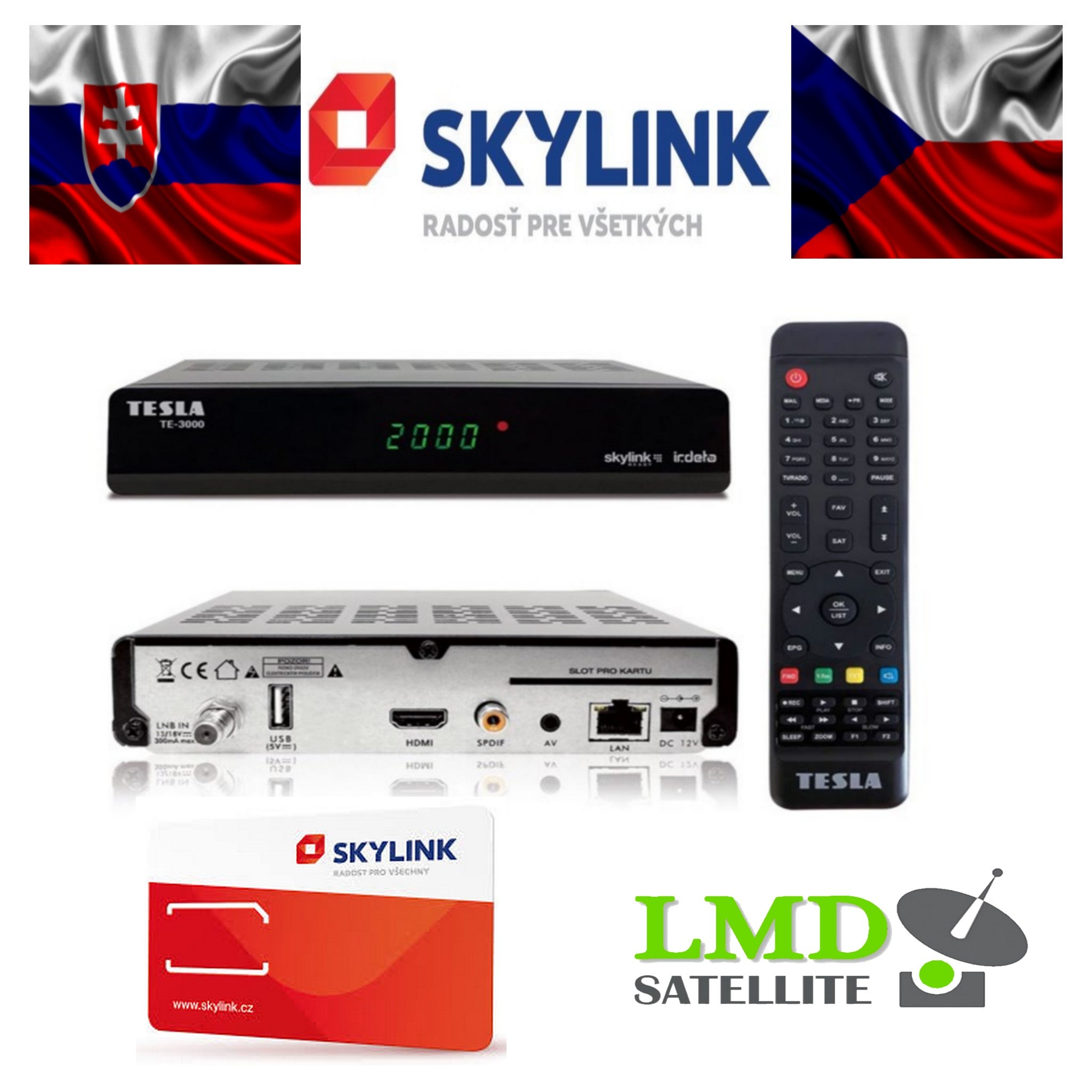 Tesla TE-3000 Skylink Ready with Skylink card + Single Lnb 0,1dB FREE