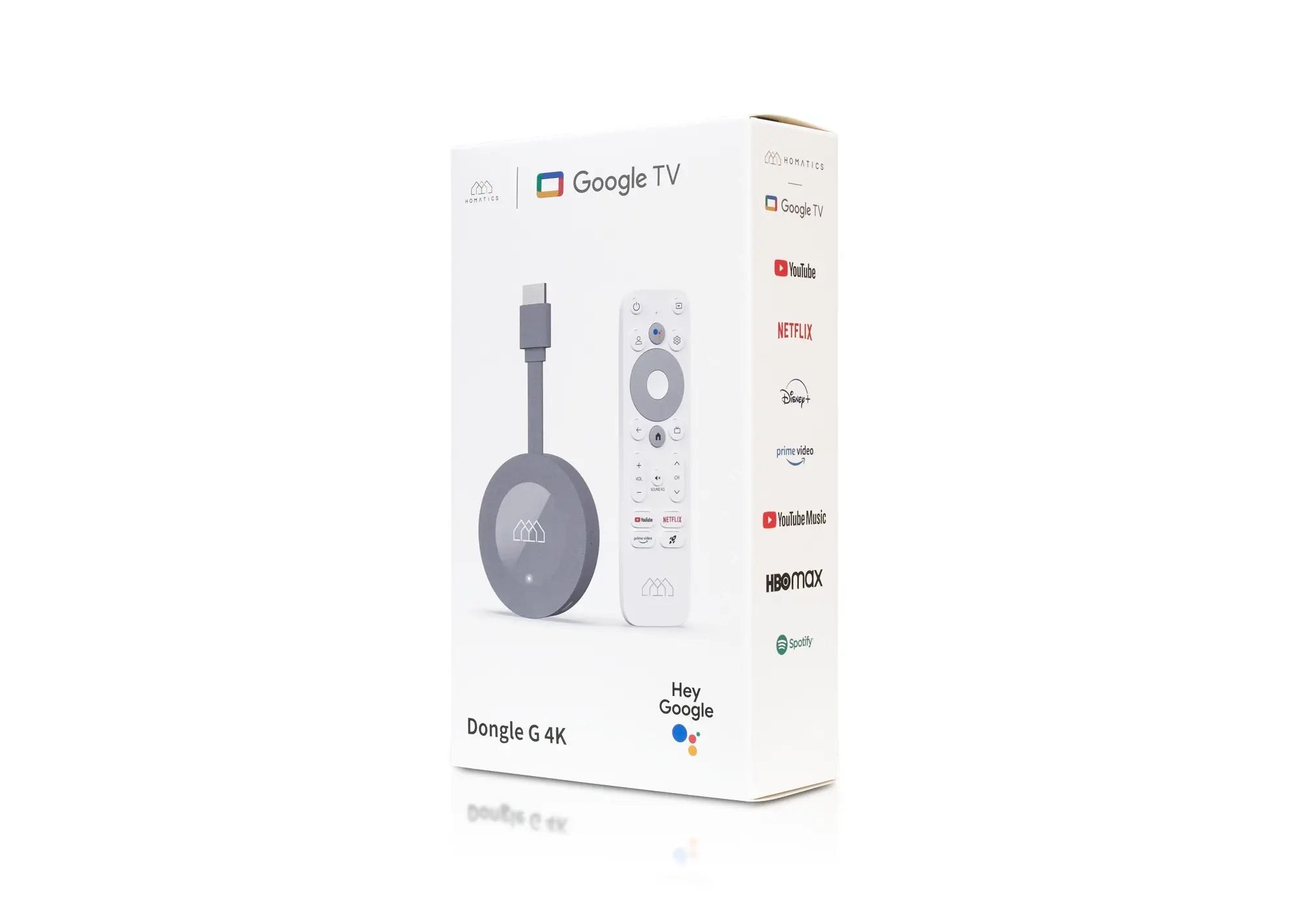 Homatics Dongle G 4K Google TV WiFi Mediaplayer with Voice Remote Control Grey