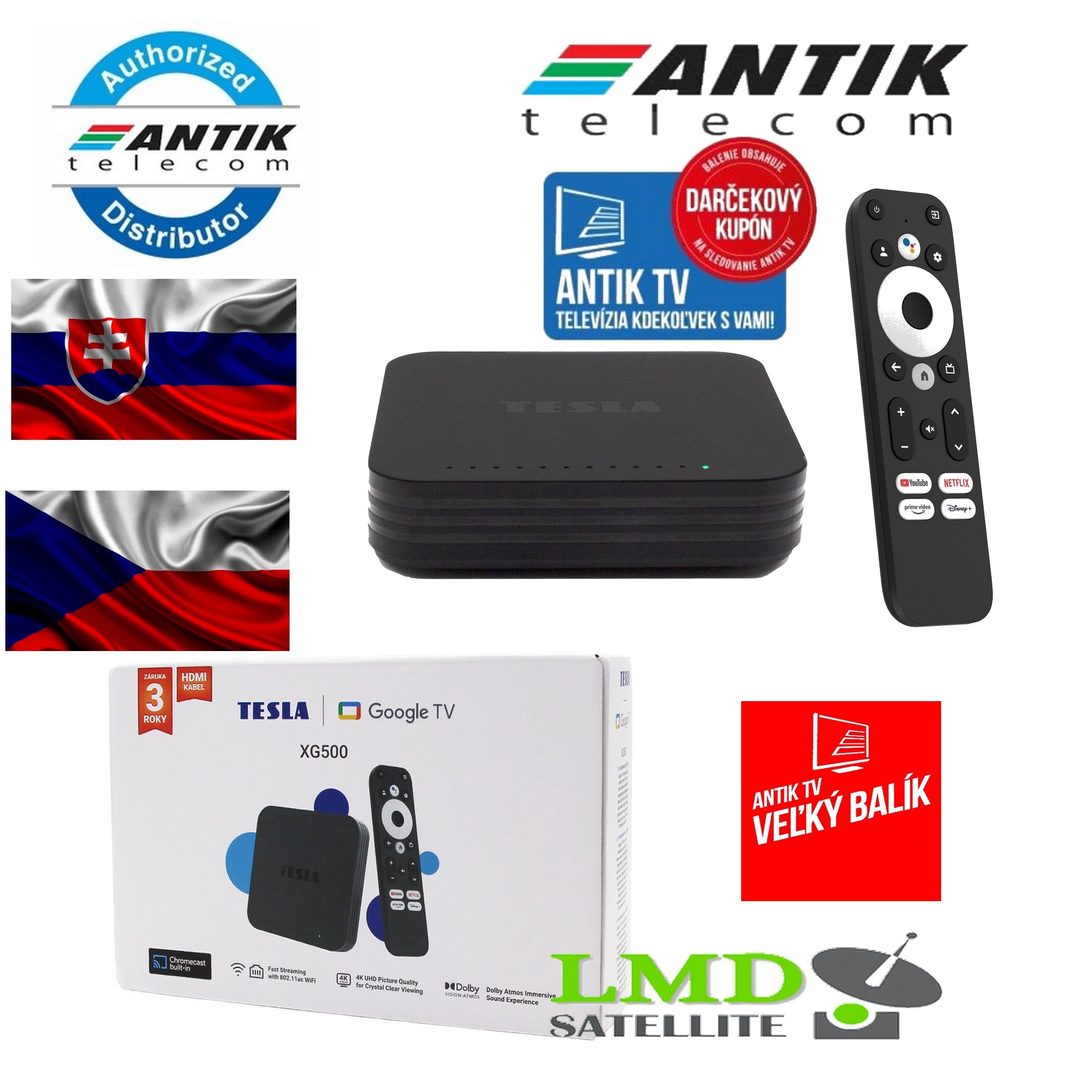 ANTIK TV SK & CZ TESLA MediaBox XG500 Google TV - multimedia player