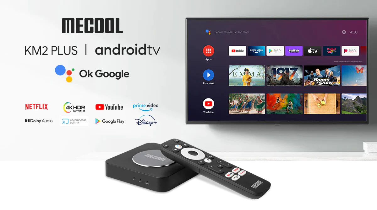 MECOOL KM2 Plus Smart Box Android TV 11 , 4K Ultra HD + ANTIK TV voucher 3 months
