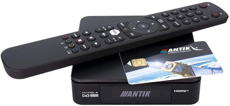 AntikSat NANO 4S 4K Hybrid Smart box with OLED display with AntikSat card