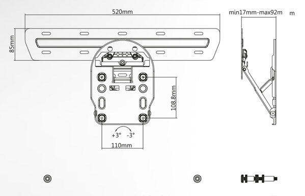 Universal wall mount for Samsung® QLED TVs*