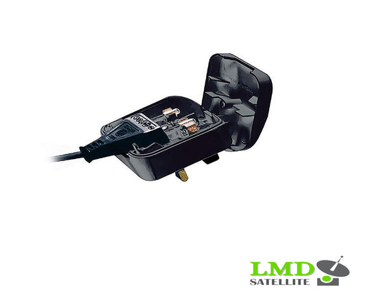 EU 2 Pin to UK 3 BS5733 Pin Main Power Plug Adapter Black  with 5A Fused UK
