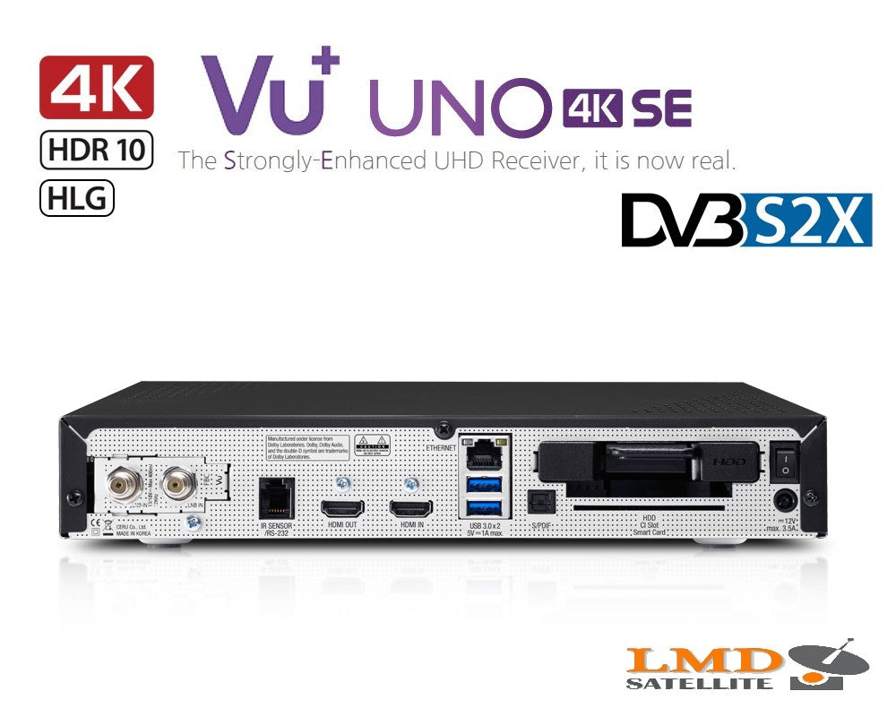 VU+ UNO 4K SE 1xDual FCB DVB-S2X Linux E2 PVR UHD 2160p 2.4" LCD HDR10/HLG