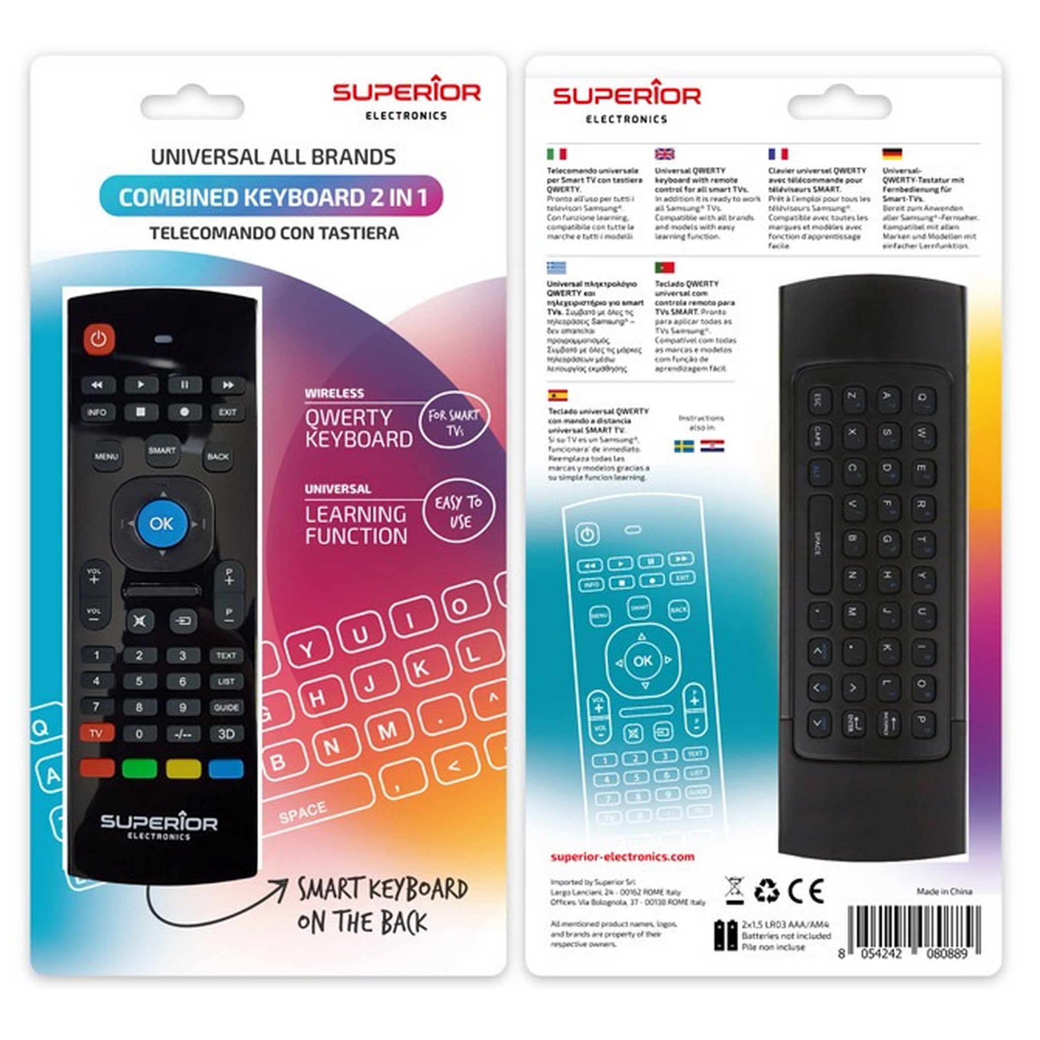 Superior Combined keyboard 2 in 1 + 2x AAA Alkaine batteries included