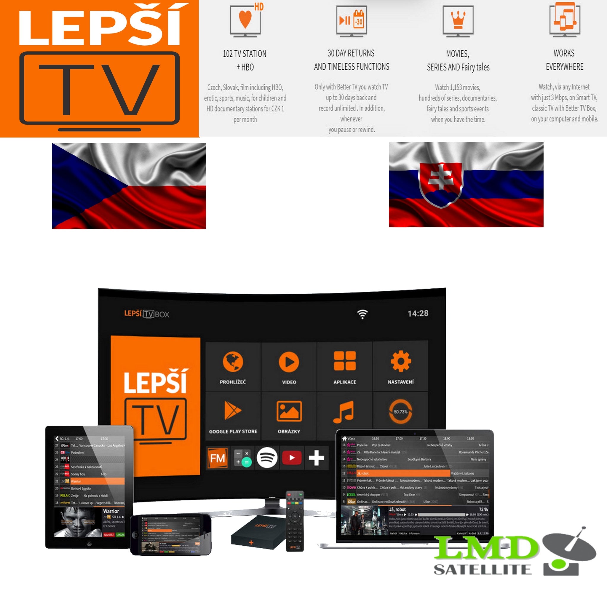 LEPSIA TV SK Top package for 3, 6 or 12 months