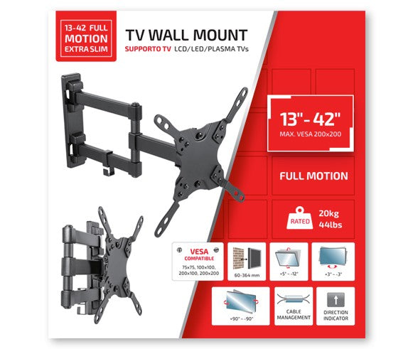 TV Wall Mount 13-42 Full Motion Extra Slim LCD/LED/PLASMA TVs