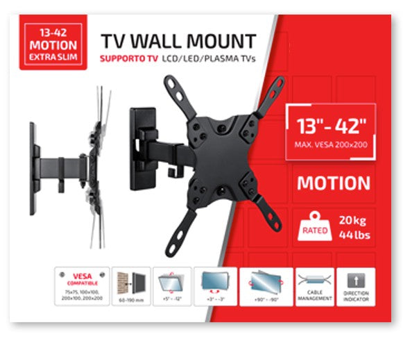 TV Wall Mount 13-42 Motion Extra Slim LCD/LED/PLASMA TVs