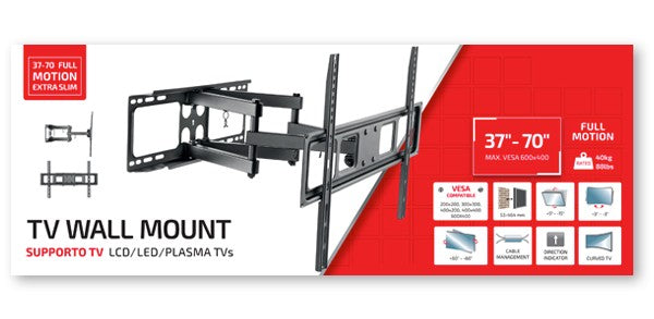 TV Wall Mount 37-70 Full Motion Extra Slim LCD/LED/PLASMA TVs